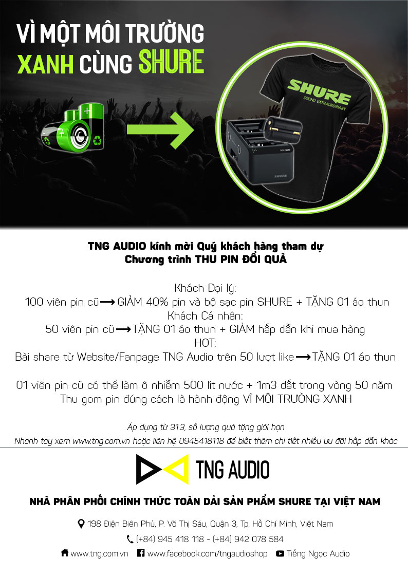 Chương trình thu pin bảo vệ môi trường cùng Shure