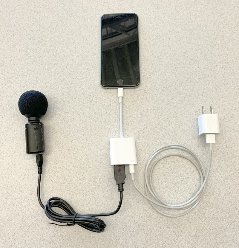 Dùng Shure MV88+ với iPhone đang sạc