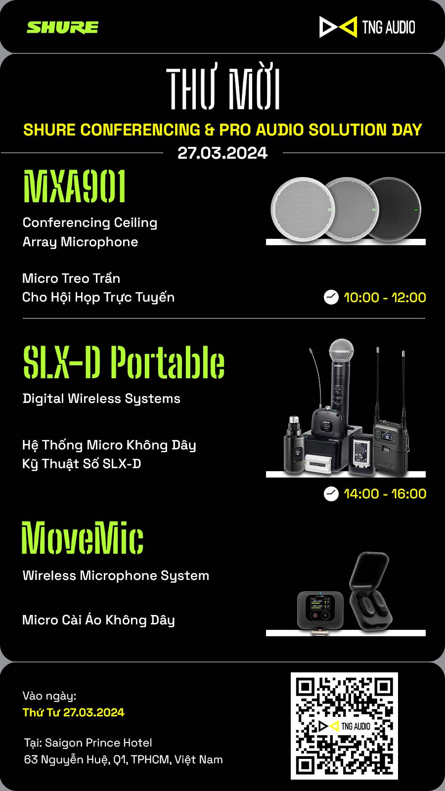 Ra mắt Shure MXA901, SLXD Postable, MoveMic