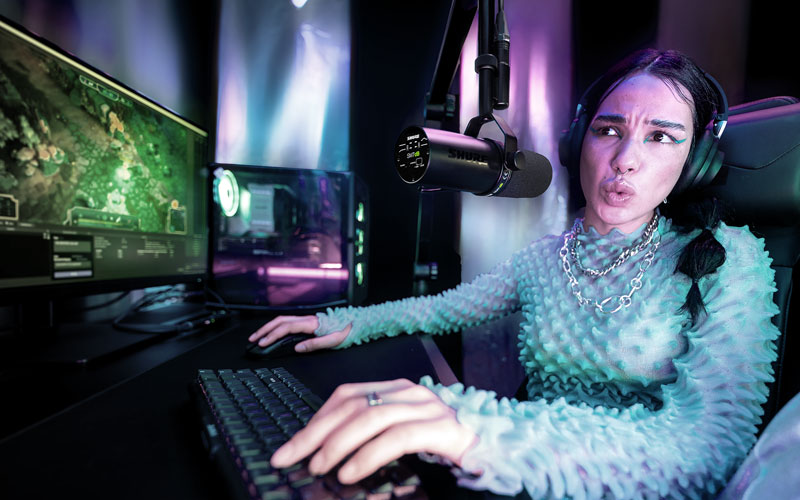 Micro livestream game Shure SM7dB