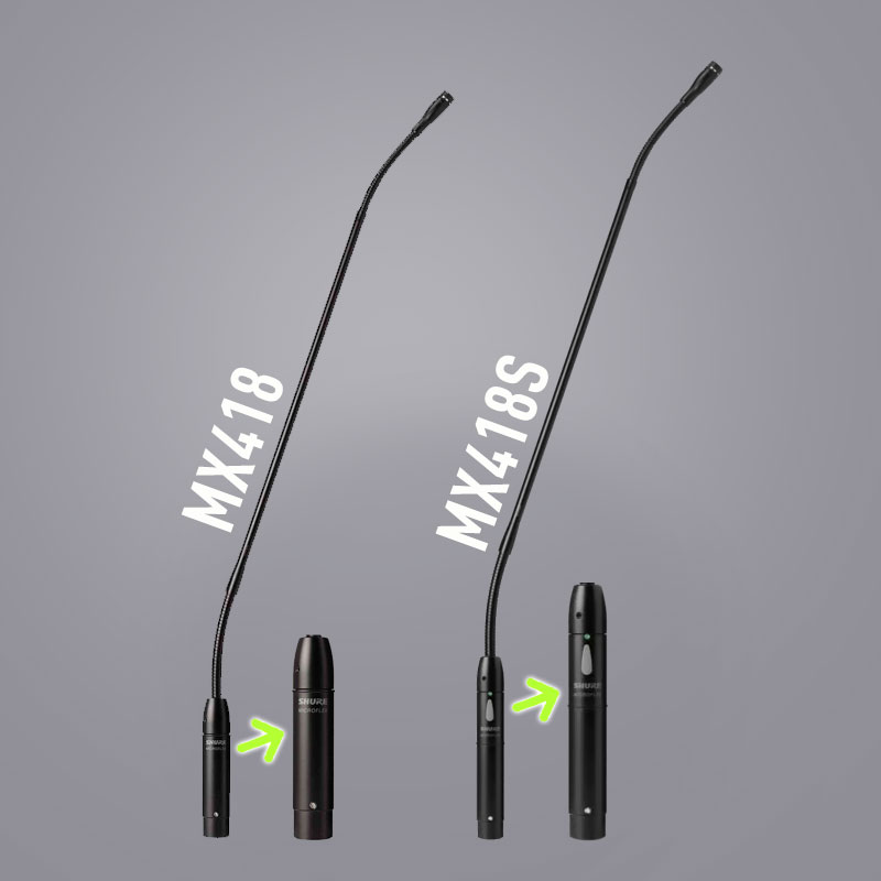 Micro cổ ngỗng Shure MX418 và MX418S