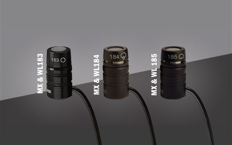 Phân biệt búp hướng các micro cài áo shure wl183 wl184 wl185 và shure mx183 mx184 mx185